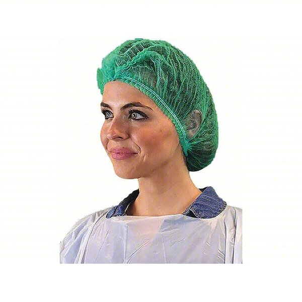 110NWI-10-24-GREEN 24" GREEN LIGHTWEIGHT PP KEYSTONE SAFETY™ BOUFFANT CAP